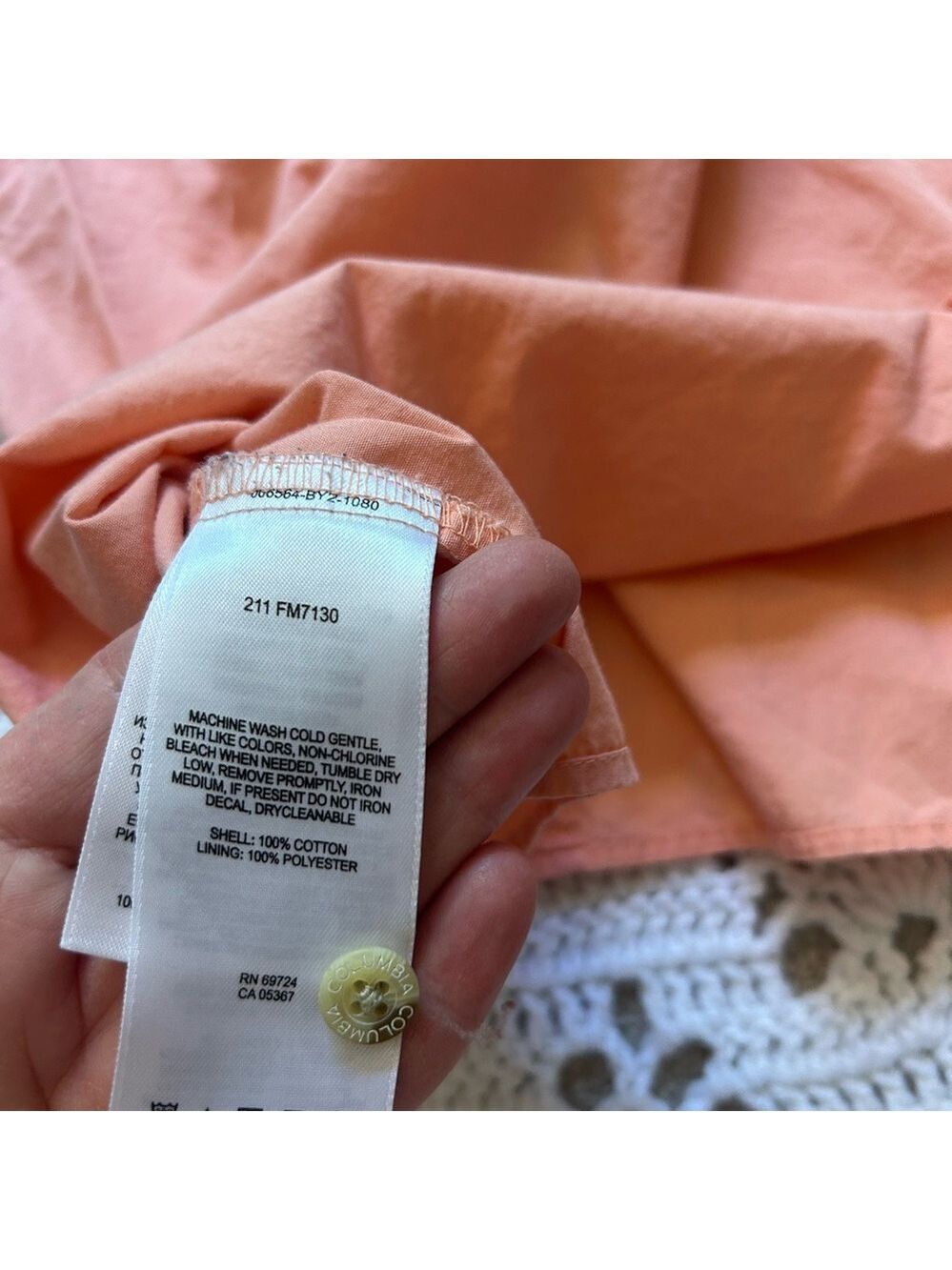 Columbia PFG Shirt Mens L Peach Button Up Short Sleeve Fishing Outdoor - Picture 8 of 10